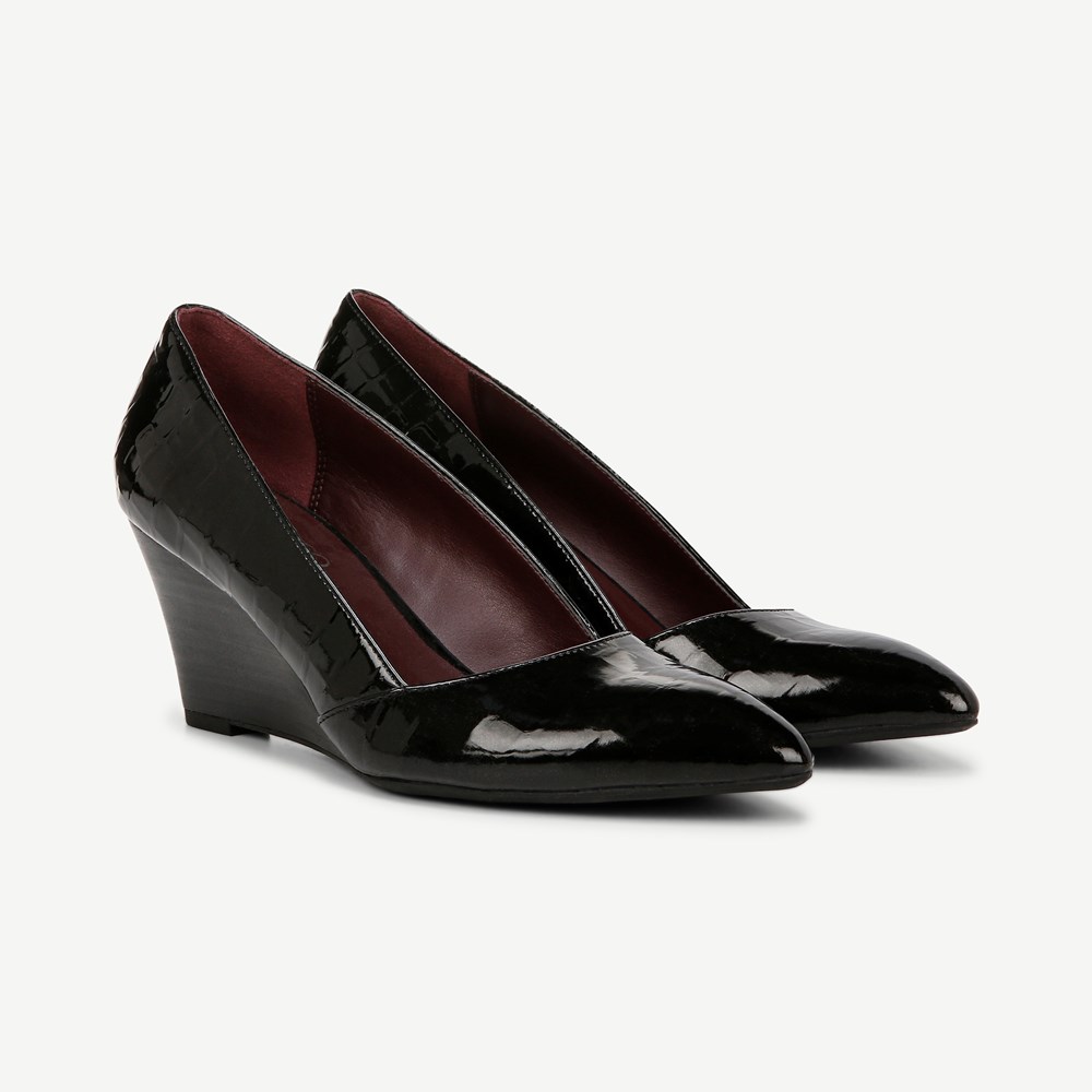 Patent leather wedge pumps hotsell