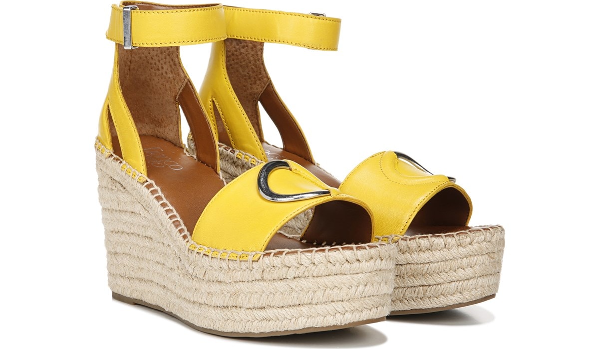 franco sarto yellow sandals