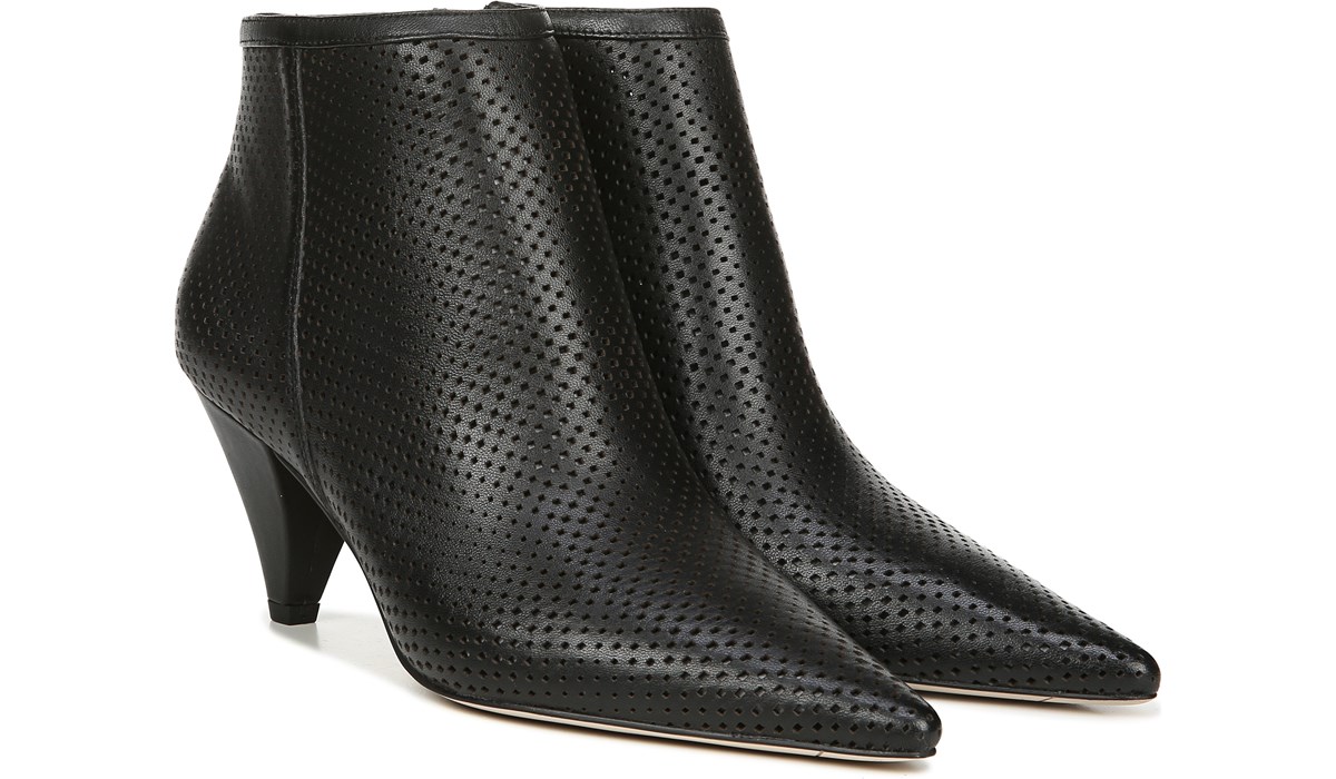 black leather booties 2 inch heel