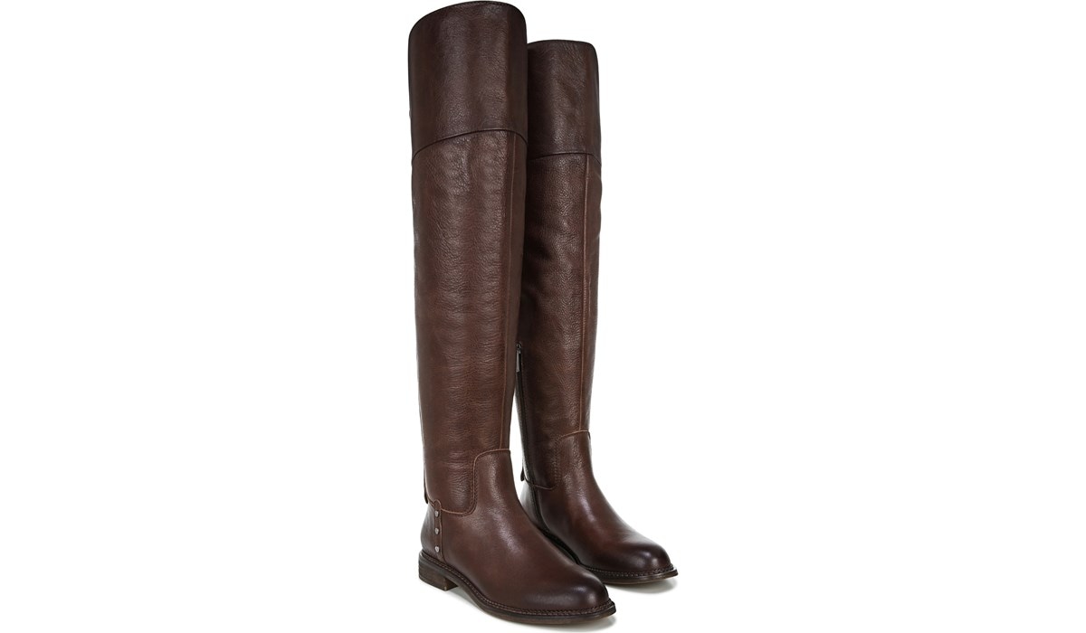 leather over the knee wide calf boots