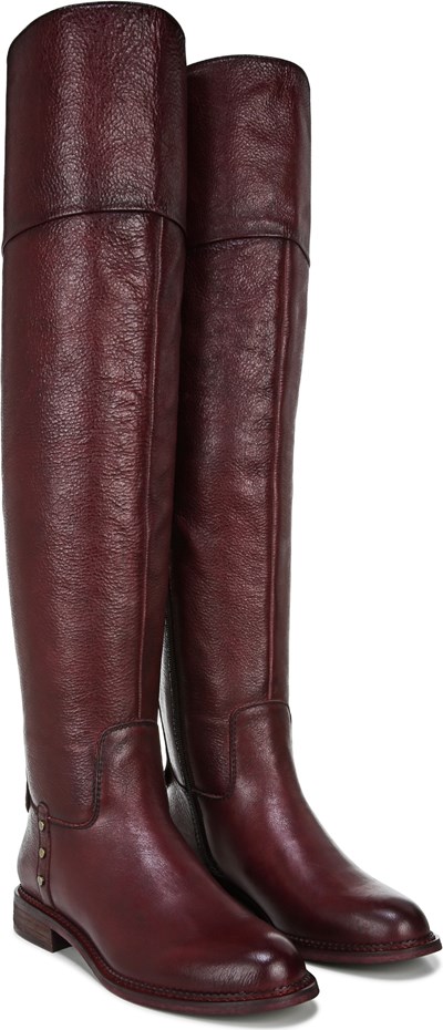 leather over the knee wide calf boots