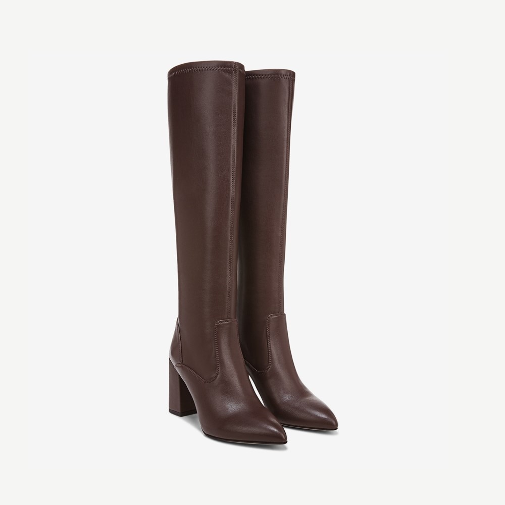 Brown knee high boots wide calf hotsell