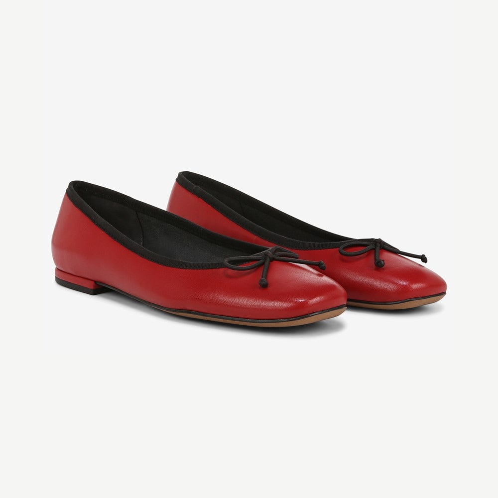 Franco Sarto Women s Abigail Flats Crimson Red Size 9 Leather