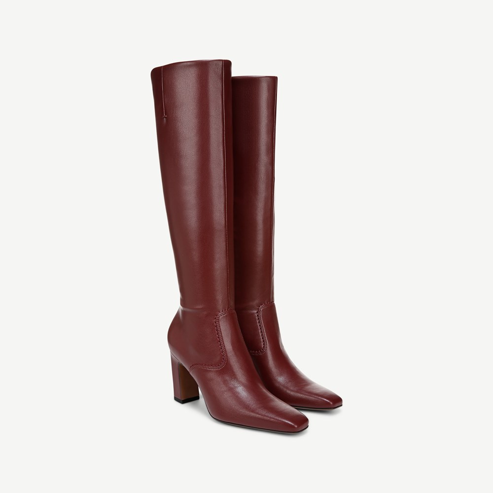 New purchases dark red Franco Sarto knee high Palermo heeled boots