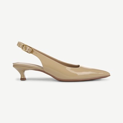 FRANCO SARTO LANCIA offers SLINGBACK OPEN TOE TAN HEELS 6M