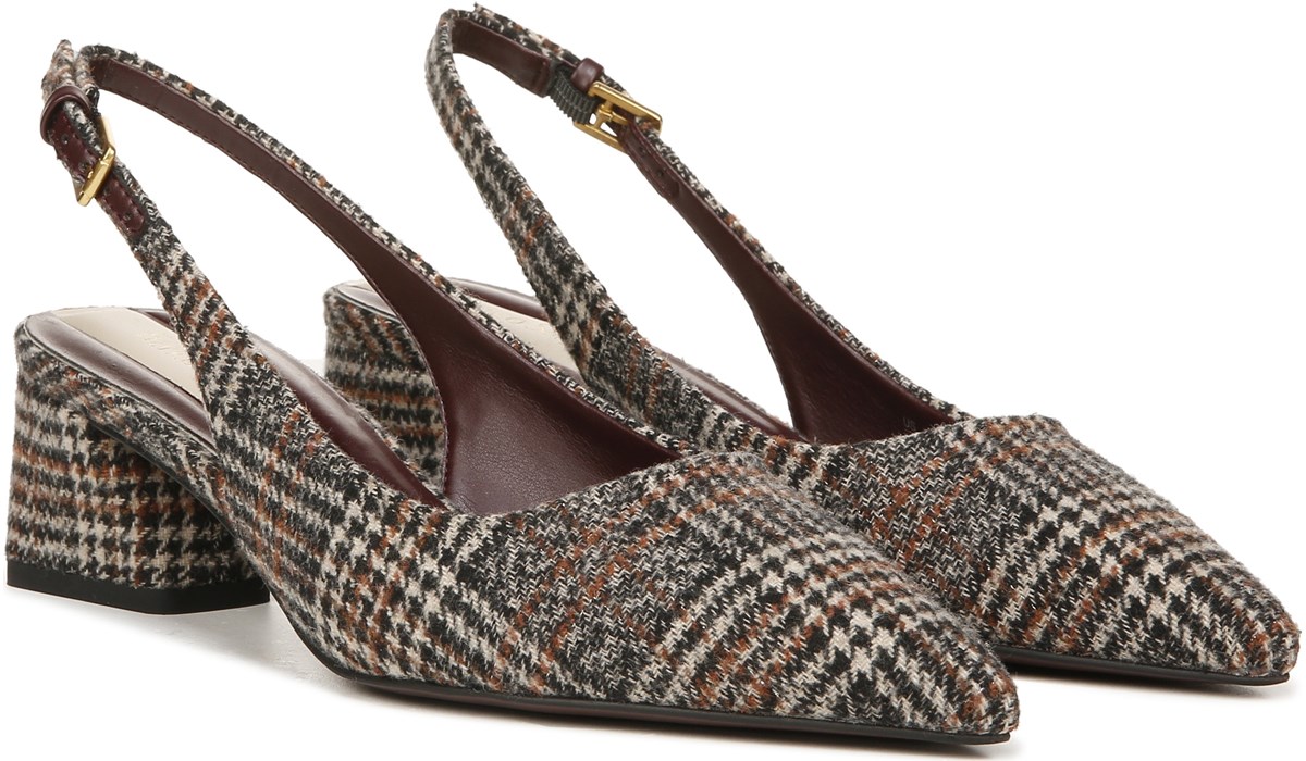 plaid slingback shoes