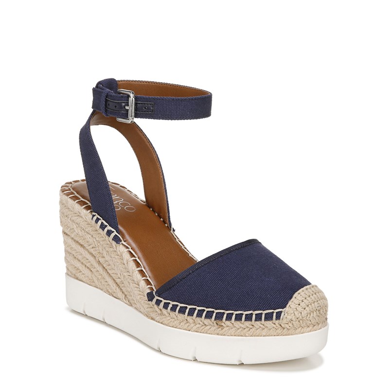 Wedge Sandal Shoes (Navy Canvas) | SheFinds