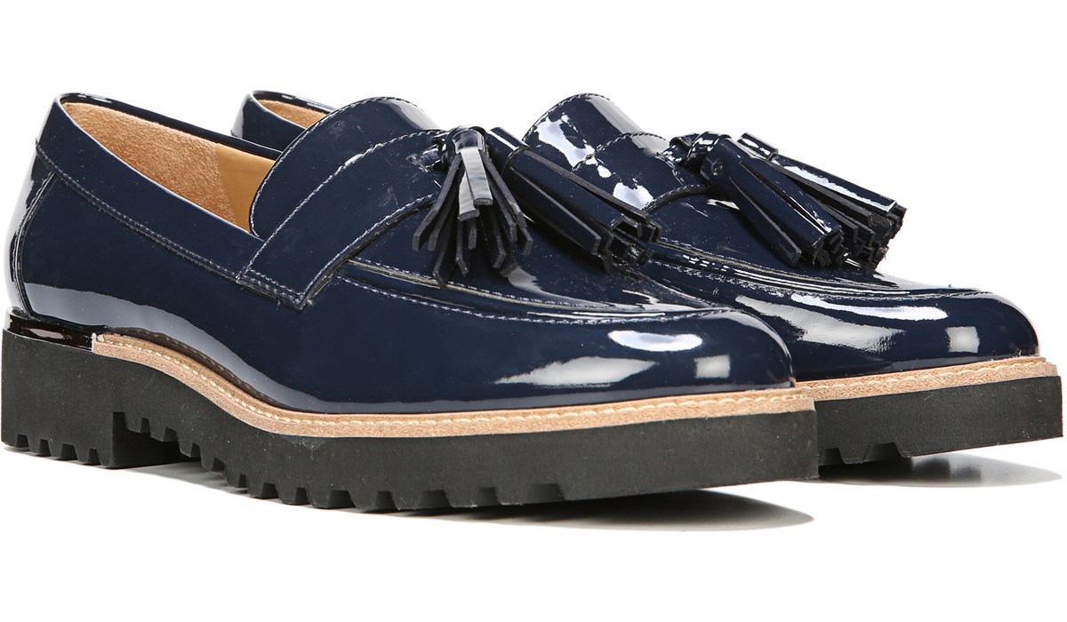 franco sarto navy blue loafers