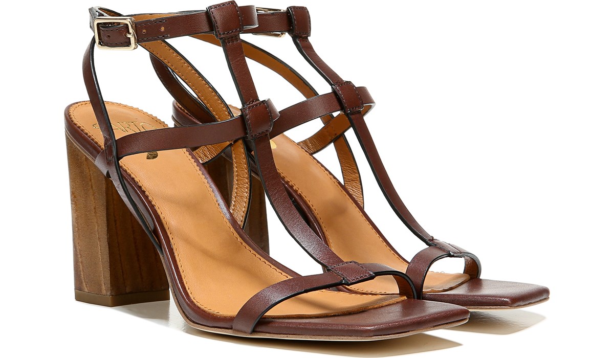 dark brown heeled sandals